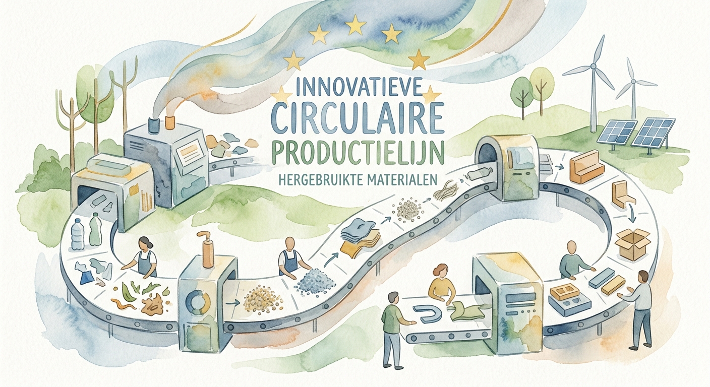 Innovatieve circulaire productielijn met hergebruikte materialen