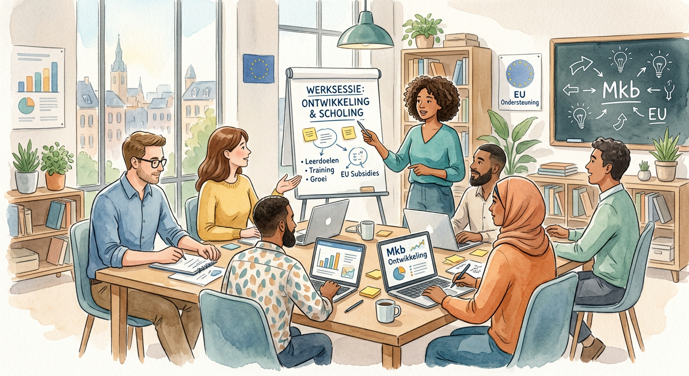 Mkb-team in een werksessie over ontwikkeling en scholing